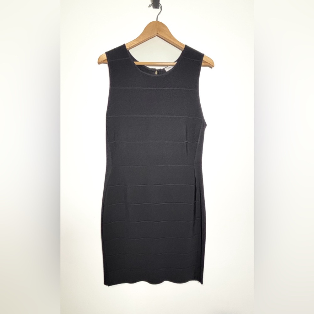 Calvin Klein Black Sleeveless Bodycon Sheath Dress – Classic Little Black Dress